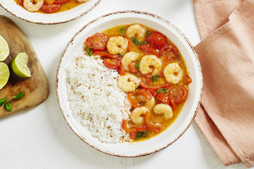 Thai Red Prawn Curry with Rice | Shellfish Recipe | SimplyCook All In ...