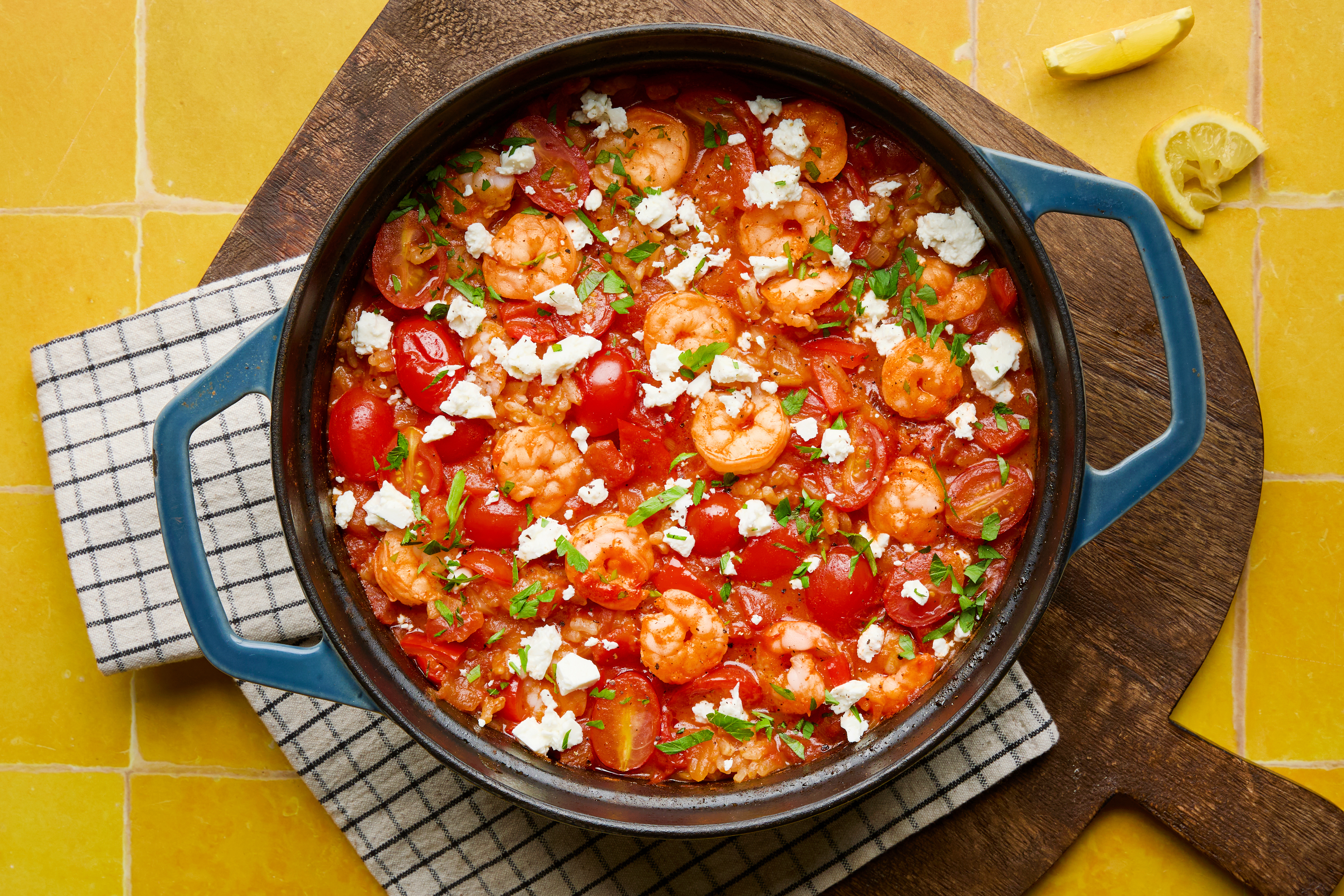 Prawn Saganaki Baked Rice with Feta & Parsley | Shellfish Recipe ...